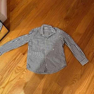 Sporty and Rich Blue and White Button Up